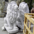 Hand carved hot sale stone garden sculpture white marble lion statues for sale